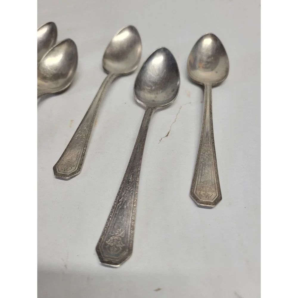 11pc Wm Rogers Mfg Co Excelsior 1934 Silverplate Flatware Set‎ 4 Forks 7 Spoons